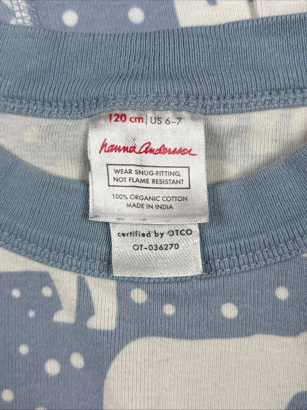 Hanna Anderson Children's Polar Bear Print Blue Pajama Set